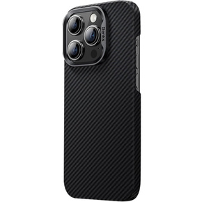 θήκη BENKS Kevlar για iPhone 15 Pro Max, για MagSafe, Carbon Fiber, μαύρη