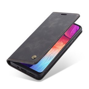 θήκη CASEME για Samsung Galaxy A50, Leather Wallet Case, μαύρη