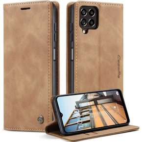 θήκη CASEME για Samsung Galaxy M33 5G, Leather Wallet Case, καφέ