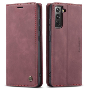 θήκη CASEME για Samsung Galaxy S22+ Plus 5G, Leather Wallet Case, κόκκινη