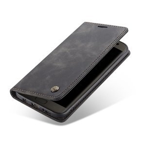 θήκη CASEME για Samsung Galaxy S7 Edge, Leather Wallet Case, μαύρη