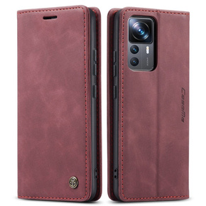 θήκη CASEME για Xiaomi 12T / 12T Pro, Leather Wallet Case, κόκκινη