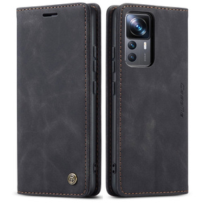 θήκη CASEME για Xiaomi 12T / 12T Pro, Leather Wallet Case, μαύρη