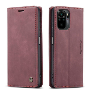 θήκη CASEME για Xiaomi Czerwonemi Note 10 / 10S, Leather Wallet Case, μπορντό