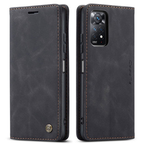 θήκη CASEME για Xiaomi Czerwonemi Note 11 Pro 4G/5G, Leather Wallet Case, μαύρη