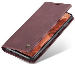 θήκη CASEME για Xiaomi do Czerwonemi Note 9s / 9 Pro, Leather Wallet Case, μπορντό