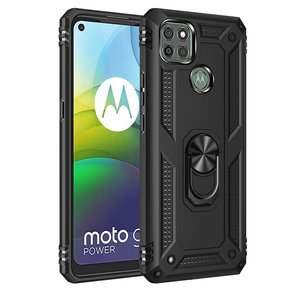 θωρακισμένη θήκη για Motorola Moto G9 Power, Nox Case Ring, μαύρη