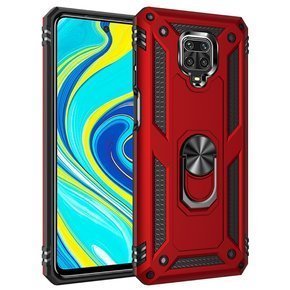 θωρακισμένη θήκη για Xiaomi Redmi Note 9S / 9 Pro, Nox Case Ring, κόκκινη