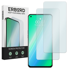 2x Μετριασμένο γυαλί για Realme 8 5G, ERBORD 9H Hard Glass στην οθόνη