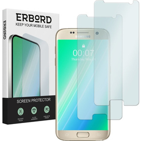 2x Μετριασμένο γυαλί για Samsung Galaxy S7, ERBORD 9H Hard Glass στην οθόνη