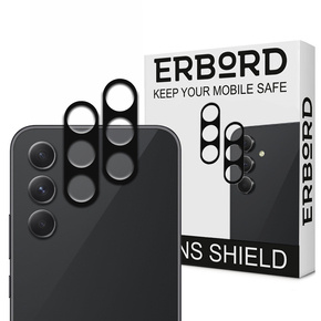 2x ERBORD μετριασμένο γυαλί για την κάμερα για να Samsung Galaxy A15 4G / A15 5G, μαύρη