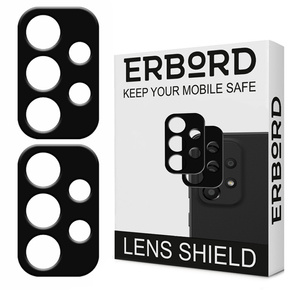 2x ERBORD μετριασμένο γυαλί για την κάμερα για να Samsung Galaxy A53 5G, μαύρη