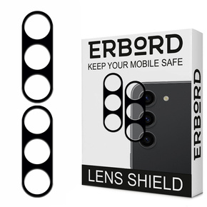 2x ERBORD μετριασμένο γυαλί για την κάμερα για να Samsung Galaxy S23 Plus, μαύρη