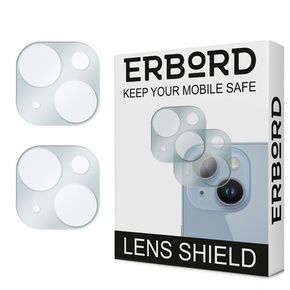 2x ERBORD μετριασμένο γυαλί για την κάμερα για να iPhone 13 / 13 Mini, διαφανής