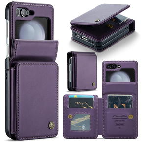 CASEME flip case για Samsung Galaxy Z Flip5 5G, Litchi Wallet, μωβ