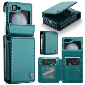 CASEME flip case για Samsung Galaxy Z Flip5 5G, Litchi Wallet, πράσινη