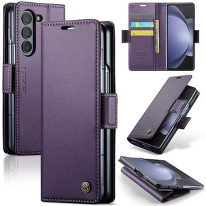 CASEME flip case για Samsung Galaxy Z Fold6 5G, Litchi Wallet, μωβ