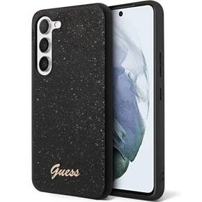 GUESS Θήκη για Galaxy S24+ Plus, Glitter Script Hardcase, μαύρη