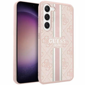 GUESS Θήκη για Samsung Galaxy S23, Printed Stripe Hardcase, ροζ