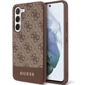 GUESS Θήκη για Samsung Galaxy S24, 4G Bottom Stripe, καφέ