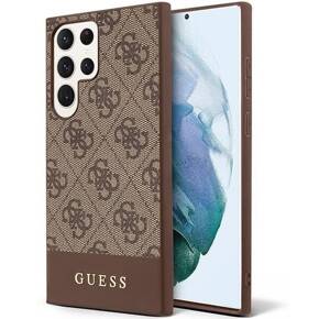 GUESS Θήκη για Samsung Galaxy S24 Ultra, 4G Bottom Stripe, καφέ