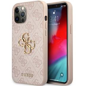 GUESS Θήκη για iPhone 12 / 12 Pro, 4G Big Metal Logo, ροζ