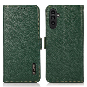 KHAZNEH θήκη RFID για Samsung Galaxy A35 5G, Litchi Texture, πράσινη