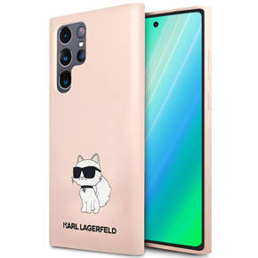 Karl Lagerfeld Θήκη για Samsung Galaxy S23 Ultra, Silicone Choupette, ροζ