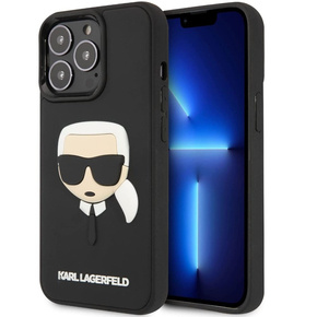 Karl Lagerfeld Θήκη για iPhone 13 Pro, 3D Rubber Karl's Head, μαύρη