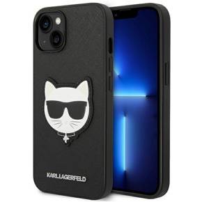 Karl Lagerfeld Θήκη για iPhone 14 Plus, Saffiano Choupette Head Patch, μαύρη