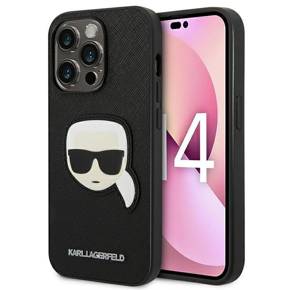 Karl Lagerfeld Θήκη για iPhone 14 Pro Max, Saffiano Karl's Head Patch, μαύρη