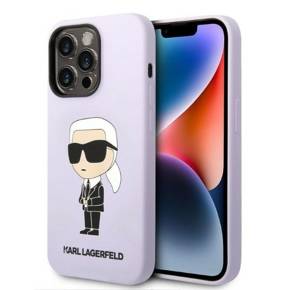 Karl Lagerfeld Θήκη για iPhone 14 Pro Max, Silicone Iconic Hard Case, μωβ