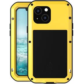 Love Mei Θήκη για iPhone 13 mini, armored with glass, κίτρινη / μαύρη