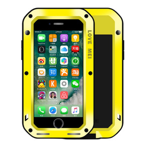 Love Mei Θήκη για iPhone 8 Plus/7 Plus, armored with glass, κίτρινη