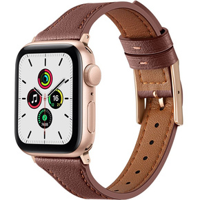 Pasek Skórzany do Apple Watch 1/2/3/4/5/6/7/8/SE 38/40/41mm, Brązowy