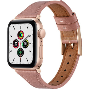 Pasek Skórzany do Apple Watch 1/2/3/4/5/6/7/8/SE 38/40/41mm, Różowy