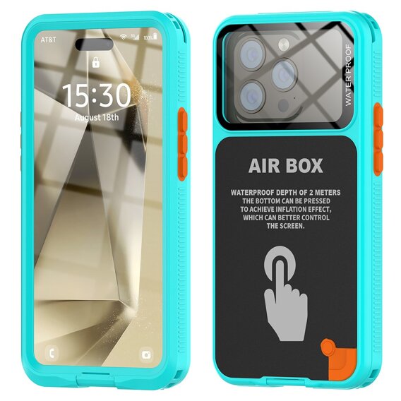 Αδιάβροχη θήκη IP68 για iPhone 15 Pro, SHELLBOX Air Box, μπλε