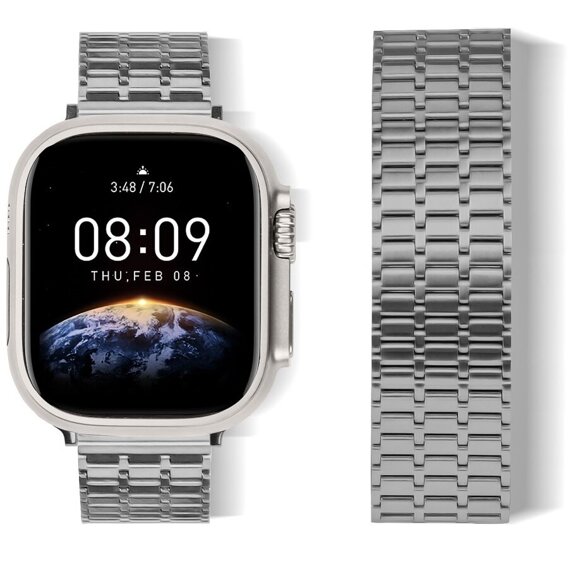 Ατσάλινο βραχιόλι για Apple Watch 1/2/3/4/5/6/7/8/SE/ULTRA 42/44/45/49 MM - γκρι