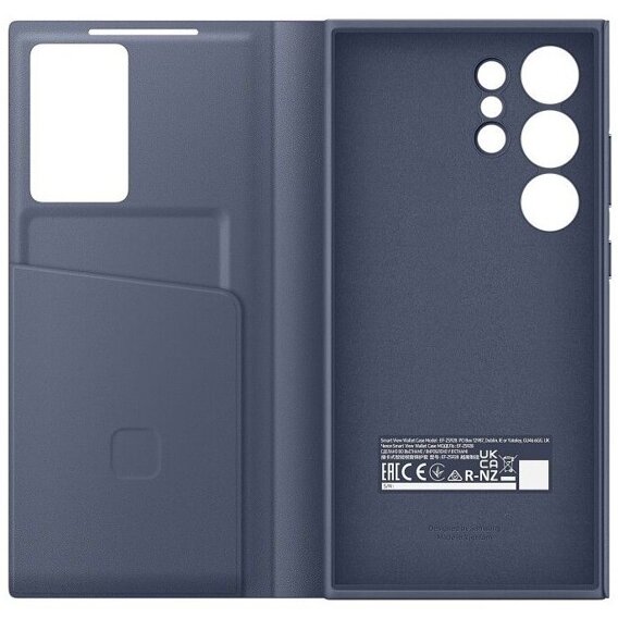 Γνήσια θήκη Samsung για Galaxy S24 Ultra, S View Wallet Cover, μωβ