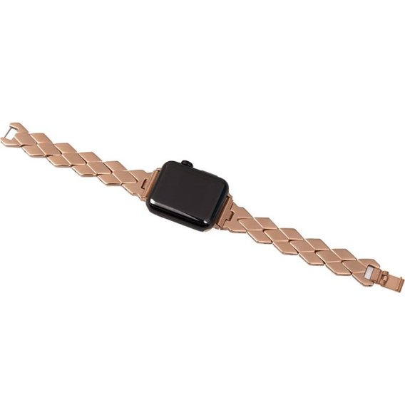 Γυναικείο βραχιόλι για Apple Watch 1/2/3/4/5/6/7/8/SE/ULTRA 42/44/45/49MM, ροζ χρυσό