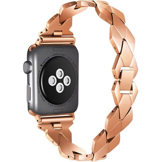 Γυναικείο βραχιόλι για Apple Watch 1/2/3/4/5/6/7/8/SE/ULTRA 42/44/45/49MM, ροζ χρυσό