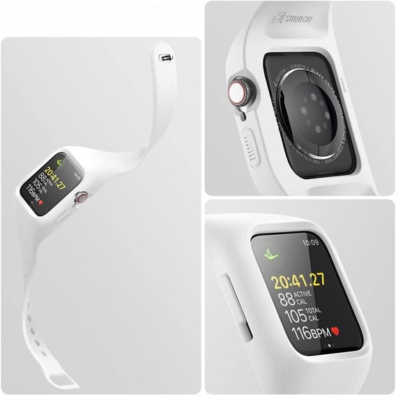 Ζώνη + θήκη Suritch για Apple Watch 1/2/3/4/5/6/SE 38/40mm, λευκή