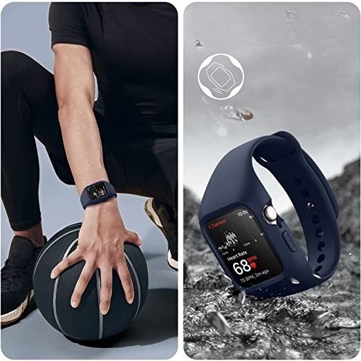 Ζώνη + θήκη Suritch για Apple Watch 4/5/6/7/8/SE 44/45mm, ναυτικό μπλε