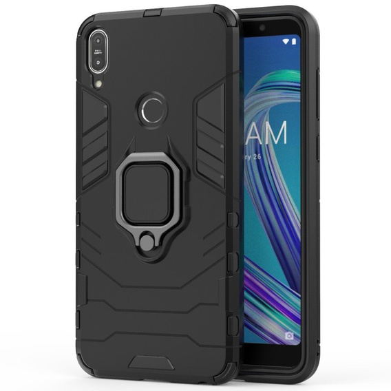 Θήκη για Asus ZenFone Max Pro M1 ZB602KL, Kickstand Ring, μαύρη