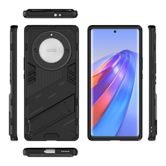 Θήκη για Honor Magic 5 Lite, Military kickstand, μαύρη