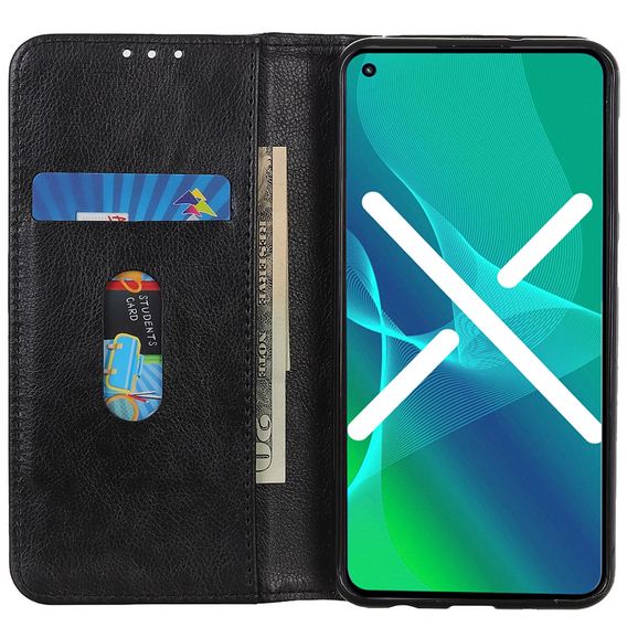 Θήκη για Huawei Nova 9, Wallet Litchi Leather, μαύρη