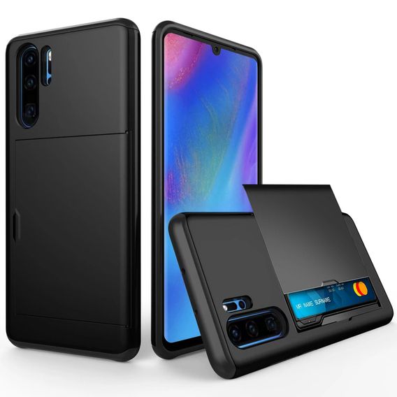 Θήκη για Huawei P30 Pro, Sliding Card Holder, μαύρη