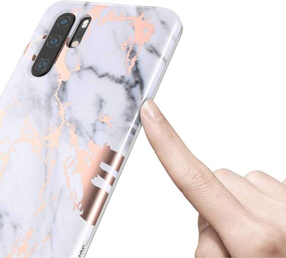 Θήκη για Huawei P30 Pro, Suritch Full Body Marble, λευκή