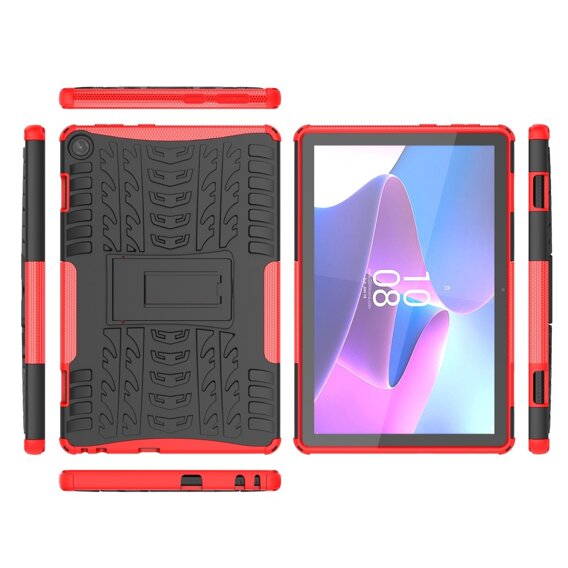 Θήκη για Lenovo Tab M10 10.1 Gen 3, Tire Armor, μαύρο / κόκκινο