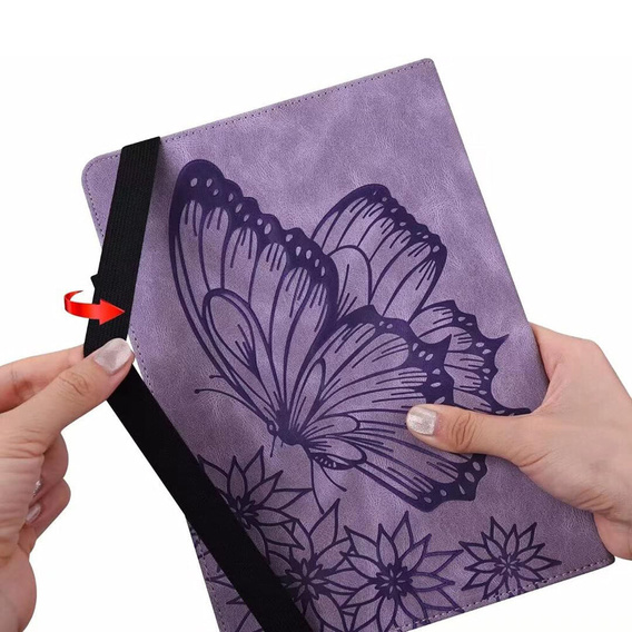 Θήκη για Lenovo Tab M9, Wallet Pen Slot, butterflies, καφέ